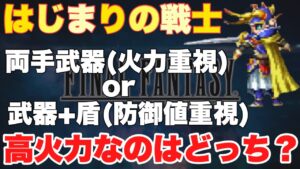 【FFBE】はじまりの戦士高火力なのはどっち？火力重視？防御値重視？