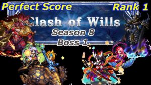 FFBE || Clash of Wills Season 8 Boss 1 / PERFECT SCORE RANK 1 with RIKKU || Mimikres