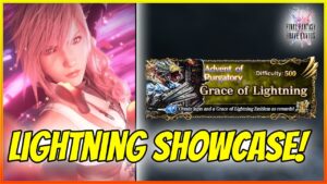 NEW CG Lightning EX+3 SHOWCASE! Full Power!!! (with OG Cloud!) vs Grace of Lightning [FFBE]