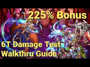 FFBE | Clash of Wills vs Podarge - 225% Bonus - Damage Test (6 Turns)