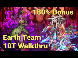 FFBE | Clash of Wills vs Anthemoessa- 180% Bonus - Earth Team- 10 Turns