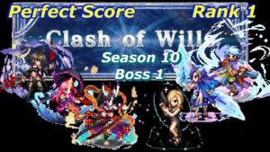 FFBE || Clash of Wills Season 10 Boss 1 / PERFECT SCORE RANK 1 || Inugami
