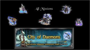 [FFBE] City of Daemons Lvl. 4 - All Missions (DoW Taivas Carry)