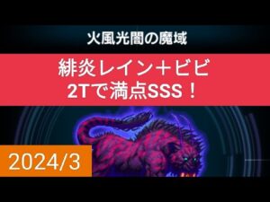 【FFBE】火風光闇の魔域『ダークビジョンズ2024/3』緋炎レイン+ビビで2Tで満点SSS! ※概要欄にDVs評価ポイントの仕組みの記載有り